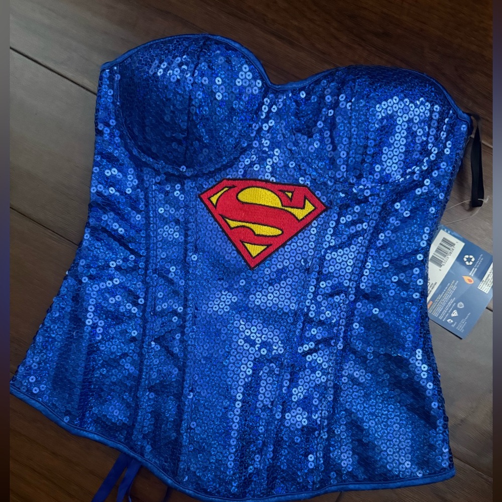 DC Comics Blue Sequin Superhero Corset